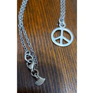 Peace sign Silver 925 Necklace